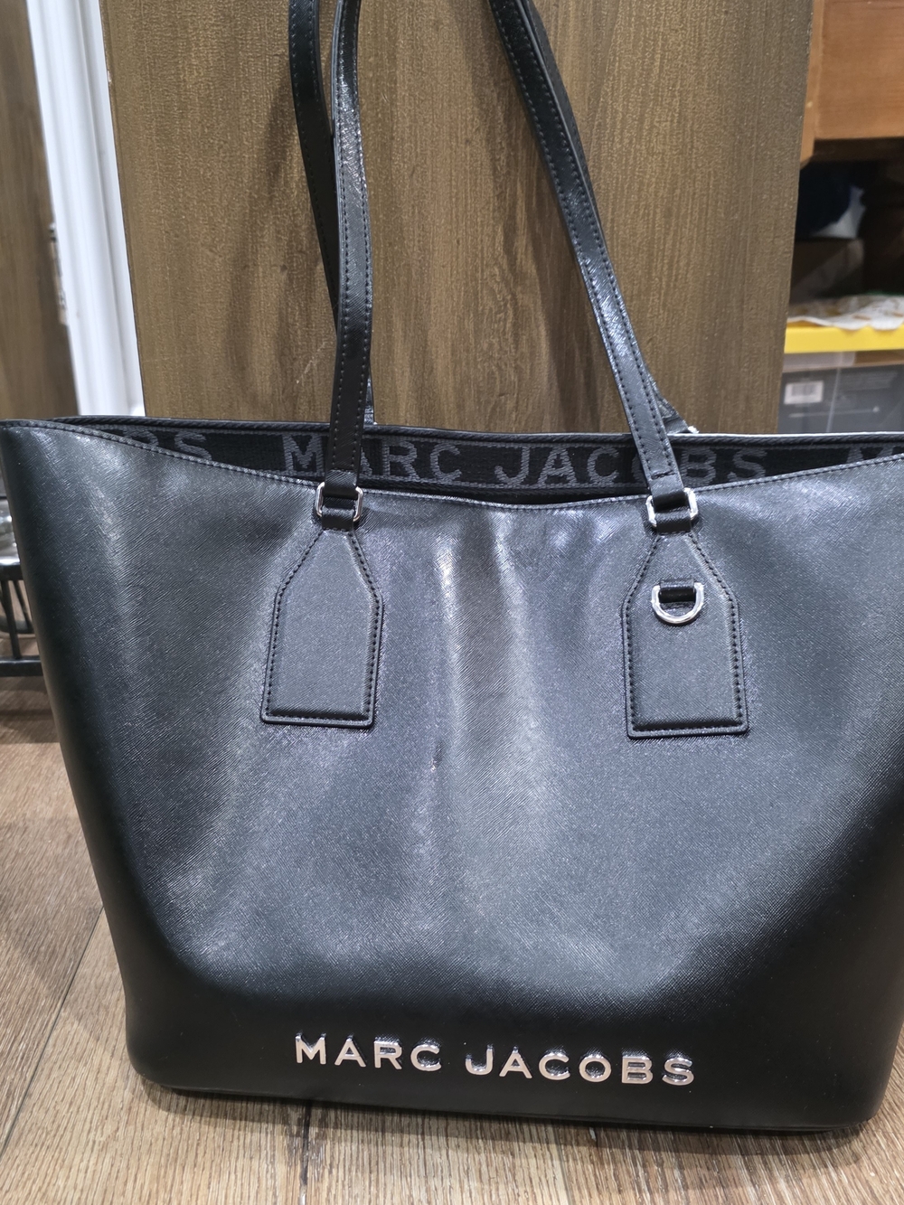 MARC JACOBS Black Leather Tote Bag